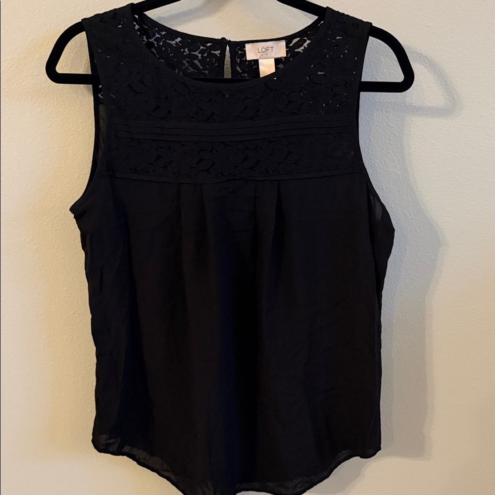 LOFT Elegant Black Sleeveless Blouse